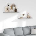 vidaXL Plávajúce nástenné police 2 ks betónové sivé 80x23,5x3,8 cm MDF