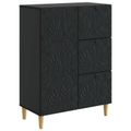 vidaXL Servírovacia skriňa Čierna 66 x 34,5 x 90 cm Kompozitné drevo