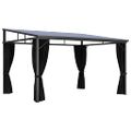 vidaXL Altánok so závesom 405x294x244 cm, antracitový