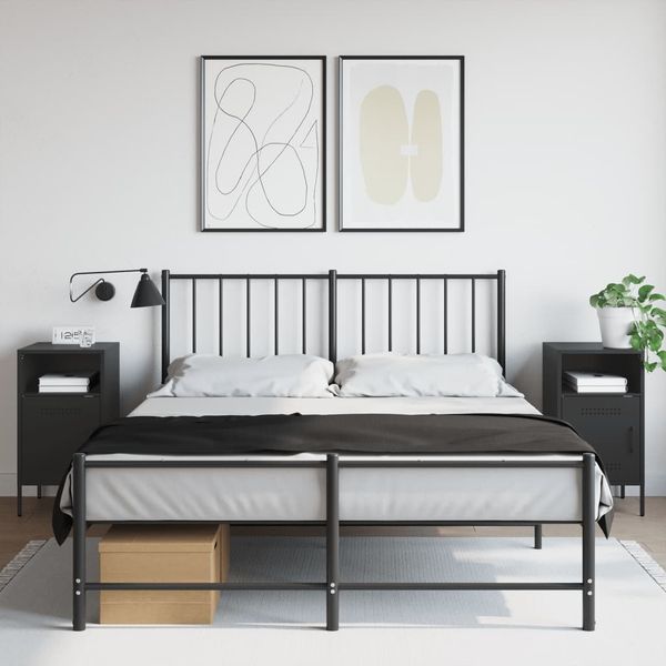 vidaXL Nočné stolíky 2 ks čierne 36x39x68 cm oceľ