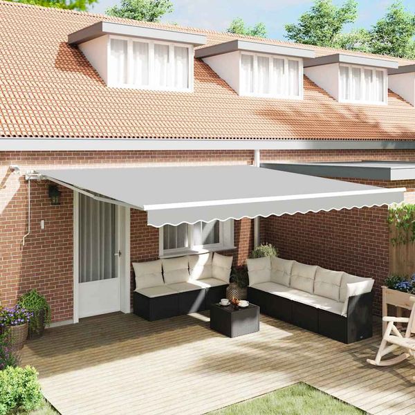 vidaXL Rám markízy so svetlami LED diódy Biela 400 × 350 cm Hliník