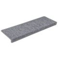 vidaXL Schodové rohože 15 ks 65x21x4 cm svetlosivé s obdĺžnikovým okrajom