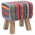 vidaXL lavička 40 x 30 x 45 cm Skutočná koža Viacfarebný
