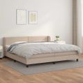 vidaXL Boxspring posteľ s matracom kapučínová 200x200 cm umelá koža
