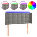vidaXL Čelo postele s LED bledosivé 103x16x78/88 cm zamat