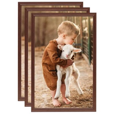 vidaXL Fotorámiky na stenu, koláž 3 ks, hnedé 50x70 cm, MDF