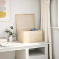 VidaXL Drevená škatuľka s vekom a držadlami 40x30x23 cm borovica