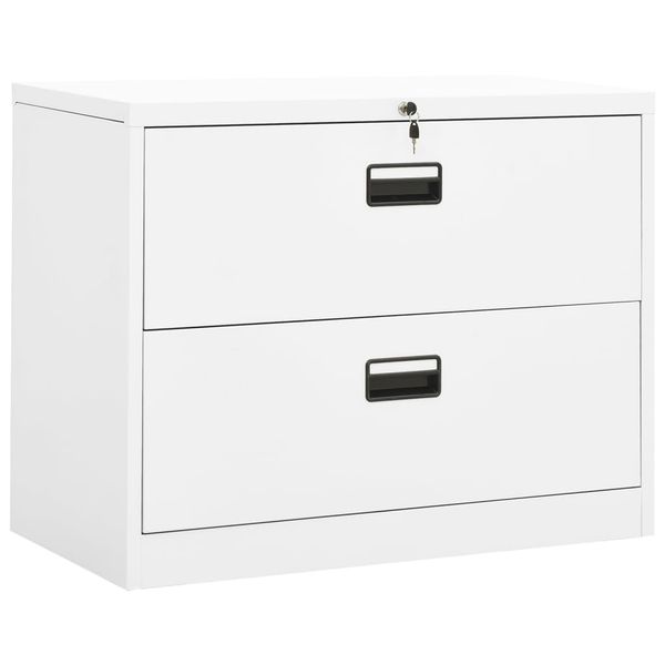 vidaXL Kartotéka biela 90x46x72,5 cm oceľová