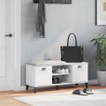 vidaXL Lavica na topánky VIKEN, biela 106x35x45 cm, kompozitné drevo
