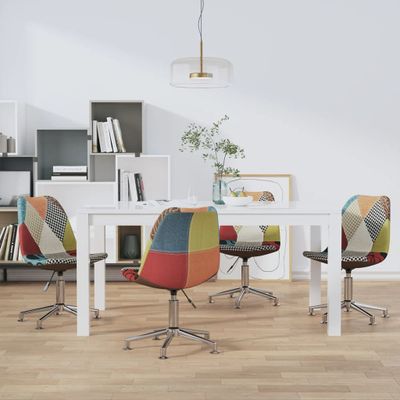 vidaXL Otočné jedálenské stoličky 4 ks patchwork látkové