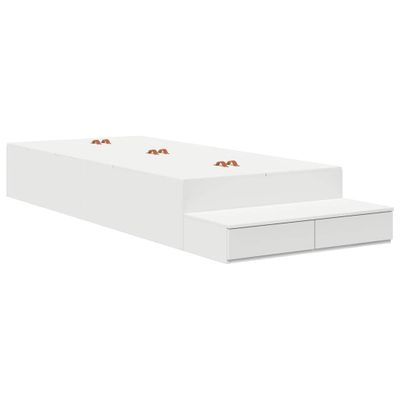 vidaXL Rám postele s úložným prostorem Biela 80 cm Kompozitné drevo