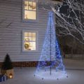 vidaXL Vianočný stromček s kovovým stĺpikom 500 LED, modrý 3 m