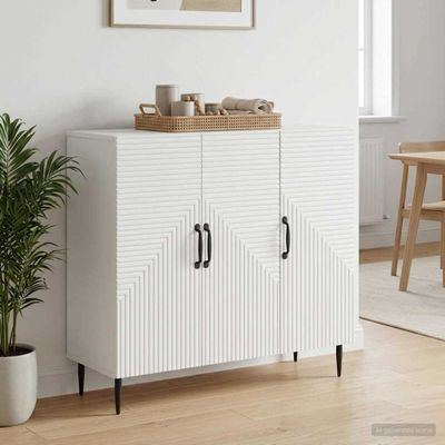vidaXL Servírovacia skriňa Biela 89 x 34,5 x 80 cm Kompozitné drevo