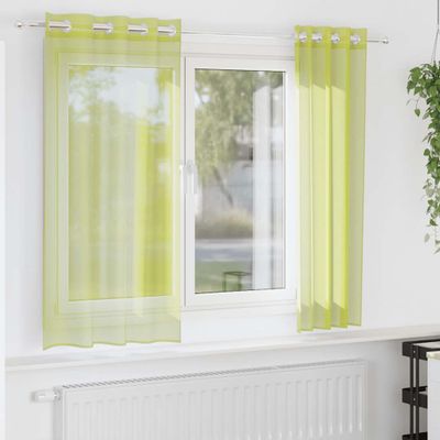 vidaXL Voálové závesy s priechodkami 2 ks Apple Green 140x140 cm