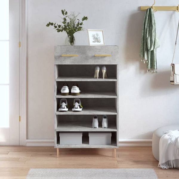vidaXL Botník betónovo sivý 60x35x105 cm kompozitné drevo