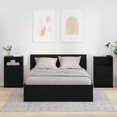 vidaXL Nočné stolíky 2 ks Čierna 40 x 30 x 467 cm Kompozitné drevo