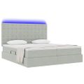 vidaXL LED úložná posteľ s matracom Svetlosivá 180 x 200 cm Zamat