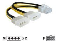 Adaptér napájania - interné napájacie 4 pinové (12 V) (M) do 8 pin PCIe power (F) - 30 cm