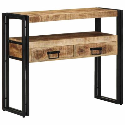 vidaXL Konzolový stôl Hnedá 90 x 33 x 75 cm Masívne mango drevo