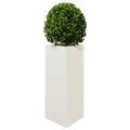 vidaXL Záhradný kvetináč biely trojuholník 40x34,5x75 cm oceľ