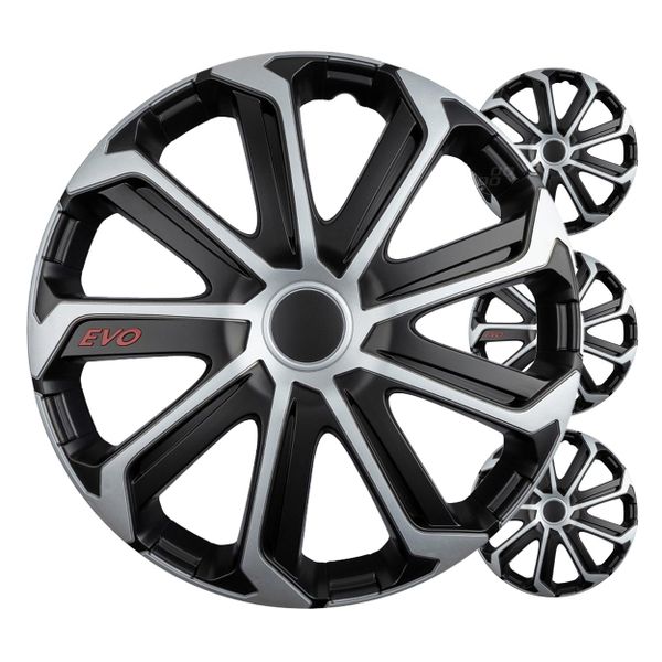Kryty kol Evo 16" čierno-strieborná sada 4 ks COLOR BOX