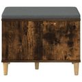 vidaXL Predsieňová lavica s vankúšom Údený Dub 60 x 38 x 46 cm
