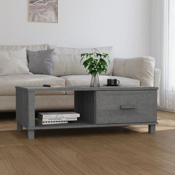vidaXL Konferenčný stolík HAMAR, tmavosivý 100x55x35 cm, borovica