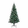 vidaXL Umelý predsvietený vianočný stromček Zelená 240 cm PVC a kov