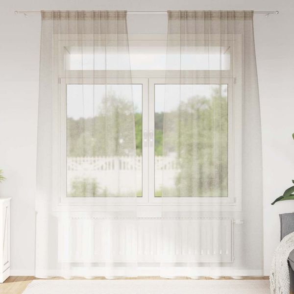 vidaXL Voile záclona 2 pcs Piesková 245 x 140 cm Polyester