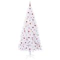 vidaXL Umelý vianočný stromček s 300 LED-i Biela 240 cm PVC a oceľ