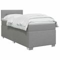 vidaXL Posteľ boxspring s matracom Svetlosivá 90 x 190cm Látka