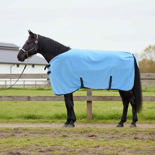 vidaXL Plášť pre kone Plný aqua 75 cm Polyester