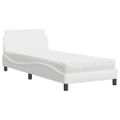 vidaXL Posteľ s matracom Dover biela 90x200 cm umelá koža