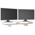 vidaXL Stojan na monitor biely 100x27x14 cm masívna borovica