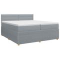 vidaXL Posteľ boxspring s matracom Svetlosivá 200 x 200 cm Látka