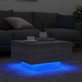 vidaXL Konferenčný stolík s LED svetlami sivý sonoma 55x55x31 cm