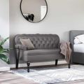 vidaXL Chesterfield lavica Sivá 119,5 x 64,5 x 75 cm Umelá koža