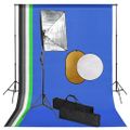 vidaXL Fotografické vybavenie so softboxami, pozadím a reflektorom