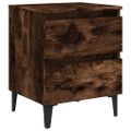 vidaXL Nočný stolík s kovovými nohami dymový dub 40x35x50 cm
