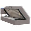vidaXL LED úložná posteľ s matracom Sivohnedá 90 x 200 cm Látka