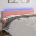 vidaXL Čelo postele s LED ružové 200x5x78/88 cm zamat