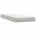 vidaXL Posteľný rám boxsping s matracom bledosivý 90x220 cm zamat