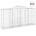vidaXL Oblúkové gabionové koše 13 ks 300x50x140/160 cm pozink. železo