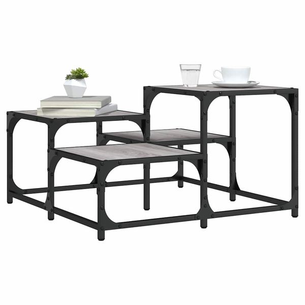 vidaXL Konferenčný stolík sivý sonoma 68x68x40 cm kompozitné drevo