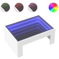 vidaXL Konferenčný stolík s nekonečnými LED biely 70x50x30 cm