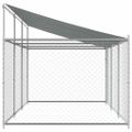 vidaXL Klietka pre psa so strechou a dverami sivá 6x2x2 m pozink. oceľ