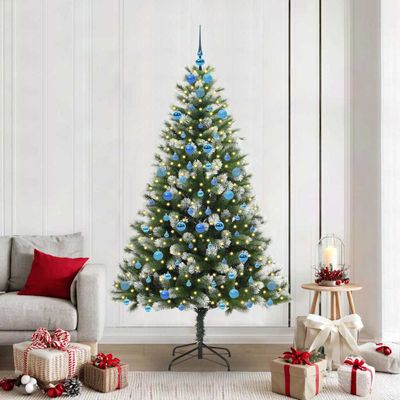 vidaXL Umelý vianočný stromček s umelým snehom 300 LED Teplá biela