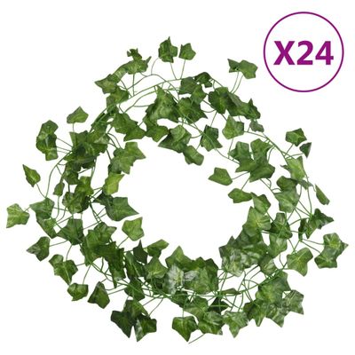 vidaXL Brečtanové girlandy 24 ks, zelené 200 cm