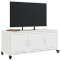 vidaXL TV skrinka biela 100,5x39x43,5 cm oceľ