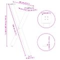 vidaXL Nohy k jedálenskému stolu v tvare X, 2 ks, prírodná oceľ, 80 x (72-73) cm, oceľ